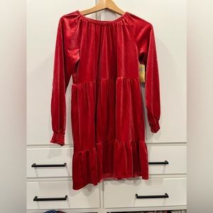 Red girls velvet dress